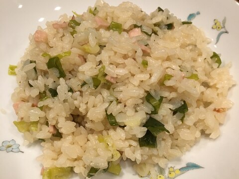 ハムと青ネギの中華風ご飯